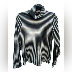 J. Crew striped turtleneck in navy and tan size Medium
